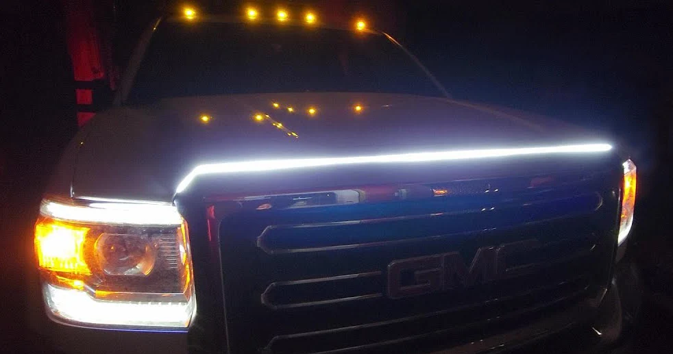 High Power DRL Hood LED Light with Start-up Sequence in White or Amber - Multiple Sizes - Image 4