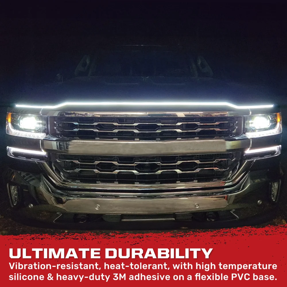 High Power DRL Hood LED Light with Start-up Sequence in White or Amber - Multiple Sizes - Image 7