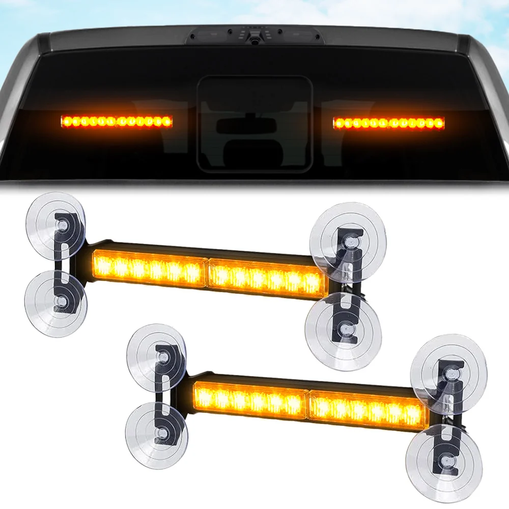 Interior Rear Window 2-PC LED Strobe/Flashing Light Bars - Suction Cup Installation A/C Adapter Plug & Play with 20 Lighting Function - Multiple Colors - Image 13
