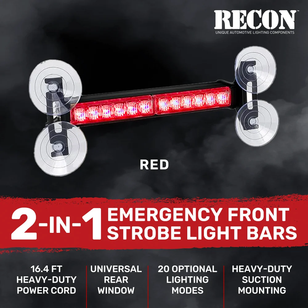 Interior Rear Window 2-PC LED Strobe/Flashing Light Bars - Suction Cup Installation A/C Adapter Plug & Play with 20 Lighting Function - Multiple Colors - Image 26