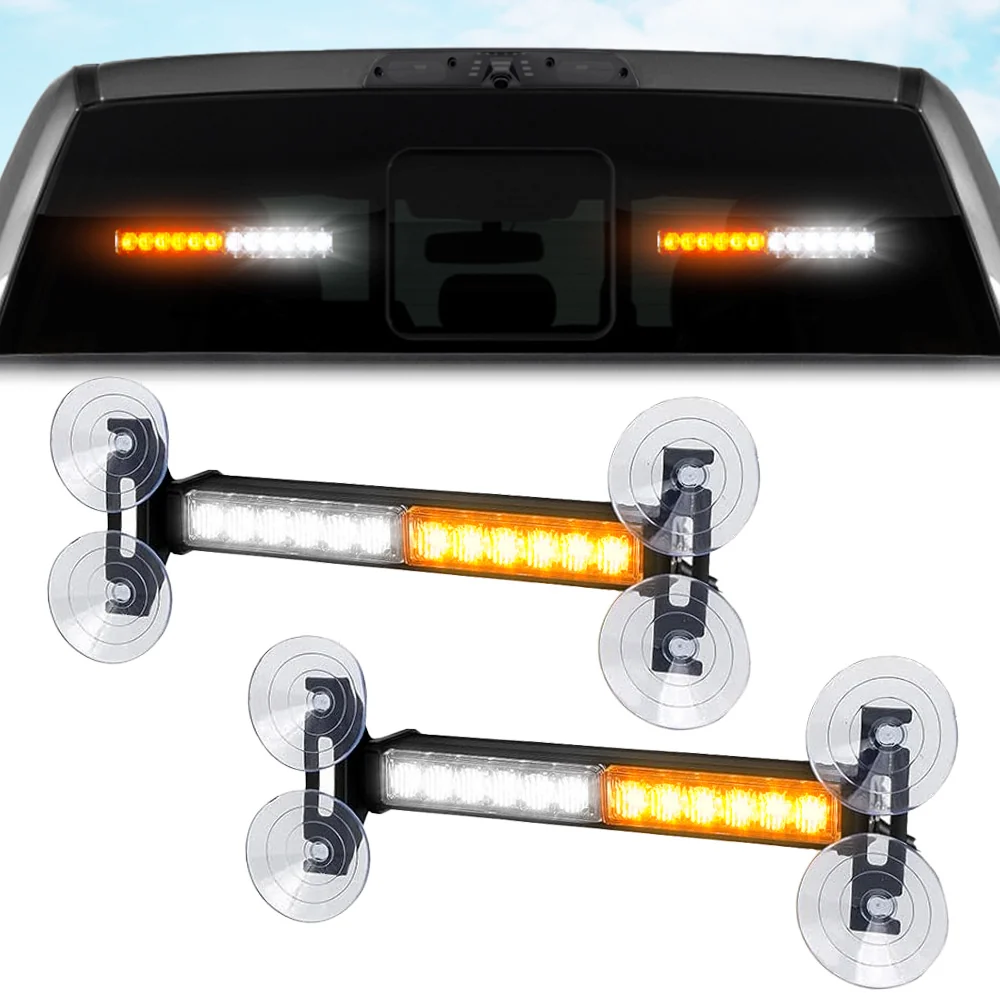 Interior Rear Window 2-PC LED Strobe/Flashing Light Bars - Suction Cup Installation A/C Adapter Plug & Play with 20 Lighting Function - Multiple Colors - Image 8