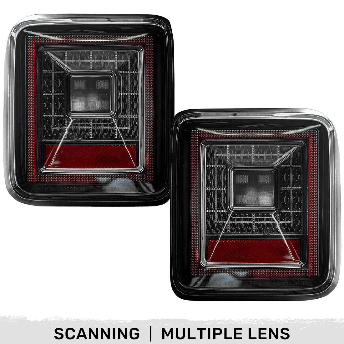Jeep Wrangler JL 18-24 Ultra Bright Scanning OLED Tail Lights (Replaces Factory/OEM Halogen) - Multiple Lens