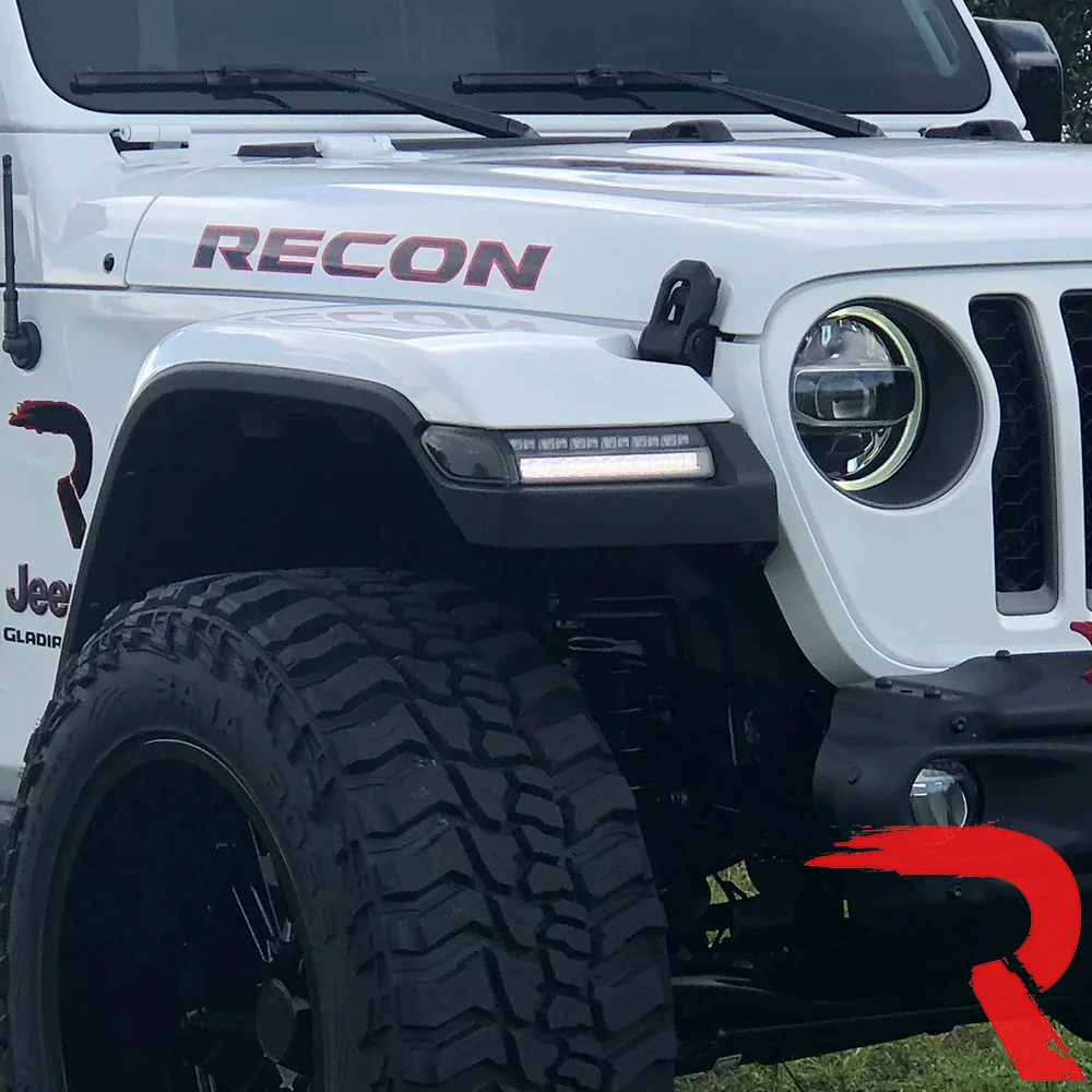 Jeep Wrangler JL 18-25 Ultra Bright White DRL OLED Amber Scanning Switchback Turn Signals Fender Lights (Replaces OEM LED) - Multiple Lens - Image 13
