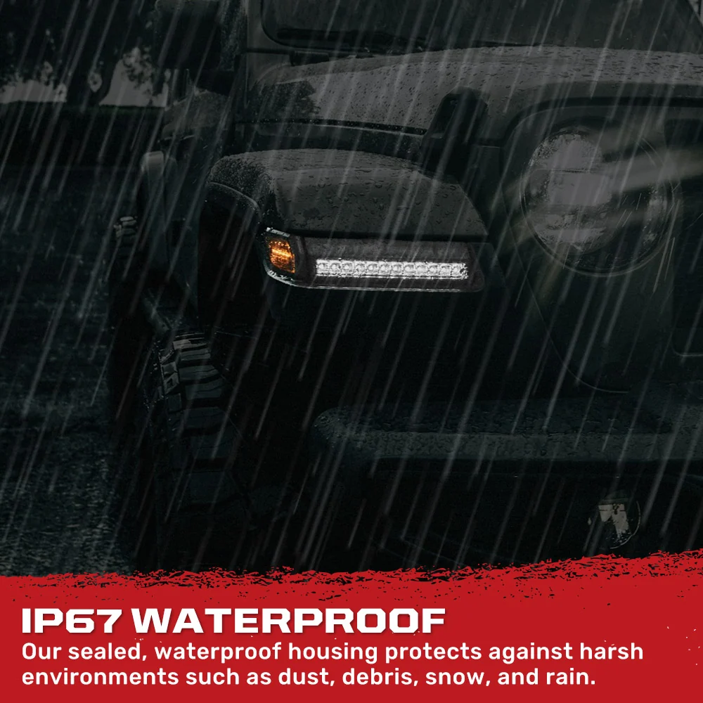 Jeep Wrangler JL 18-25 Ultra Bright White DRL OLED Amber Scanning Switchback Turn Signals Fender Lights (Replaces OEM LED) - Multiple Lens - Image 18