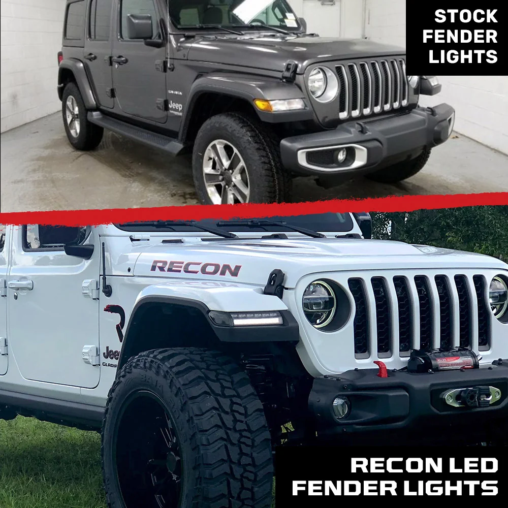 Jeep Wrangler JL 18-25 Ultra Bright White DRL OLED Amber Scanning Switchback Turn Signals Fender Lights (Replaces OEM LED) - Multiple Lens - Image 20