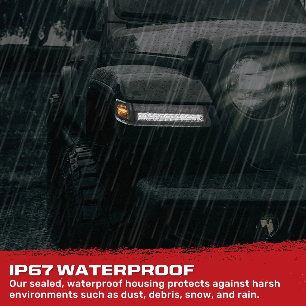 Jeep Wrangler JL 18-25 Ultra Bright White DRL OLED Amber Scanning Switchback Turn Signals Fender Lights (Replaces OEM LED) - Multiple Lens - Image 22