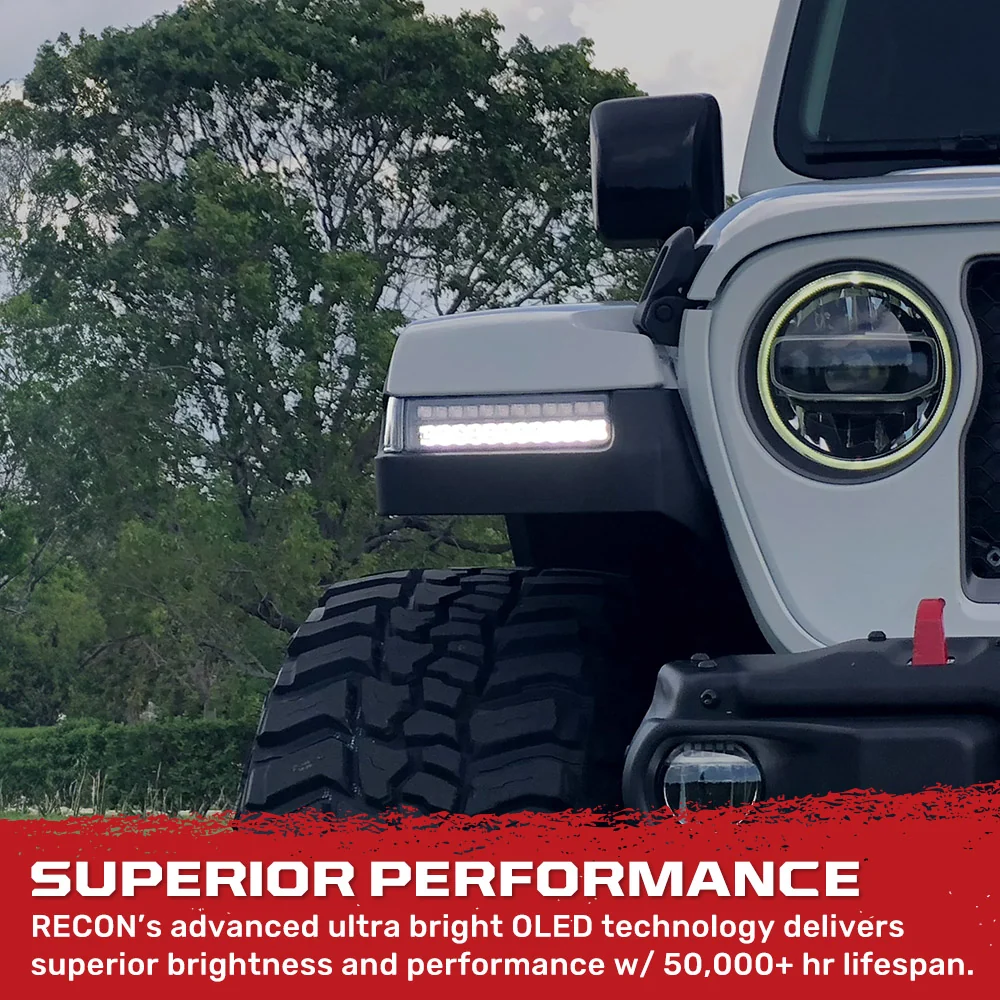 Jeep Wrangler JL 18-25 Ultra Bright White DRL OLED Amber Scanning Switchback Turn Signals Fender Lights (Replaces OEM LED) - Multiple Lens - Image 26