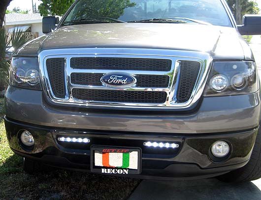 LED Daytime Running Lights Rectangular Housing with Smoked Lens - Image 2