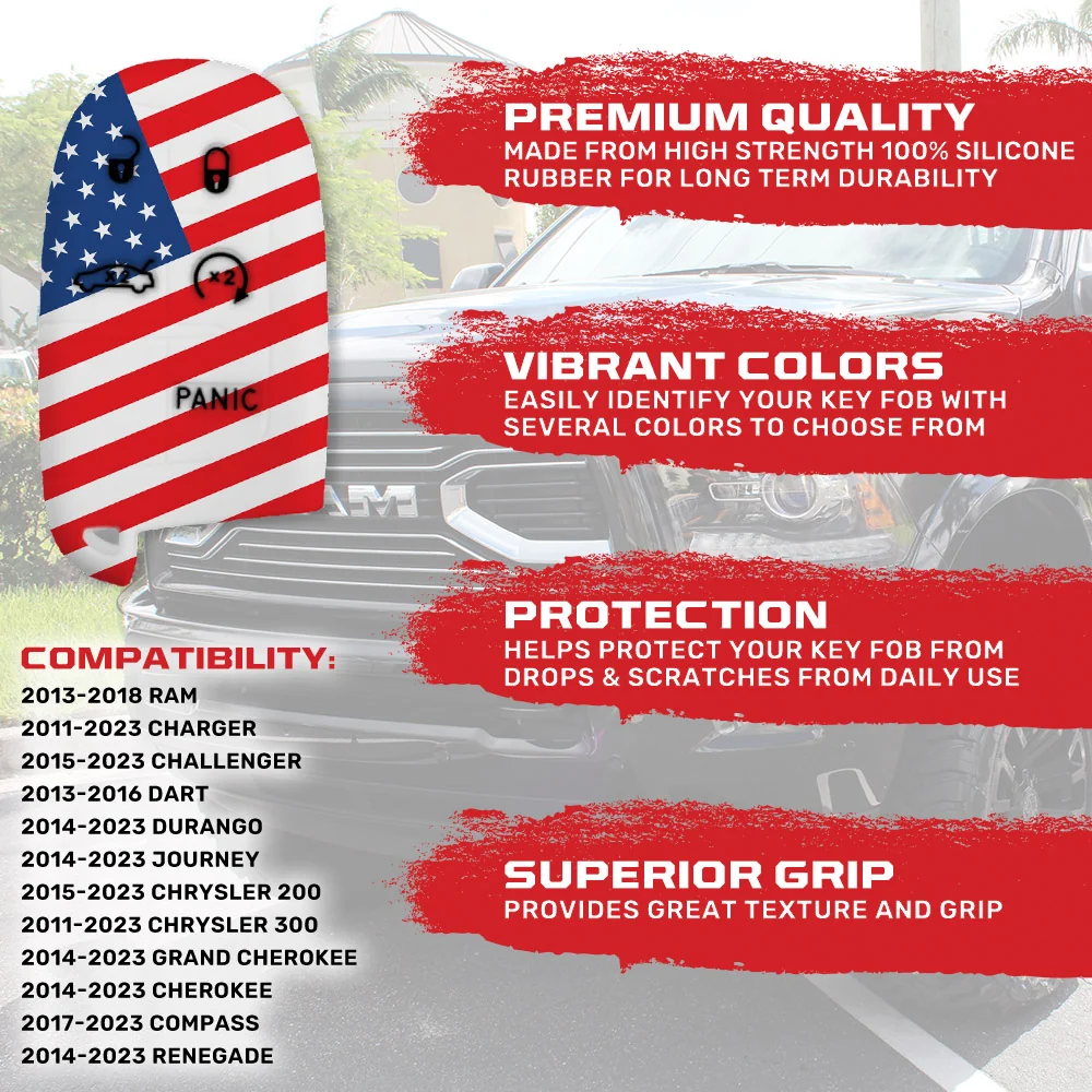 Dodge 13-18 RAM (1500, 2500, 3500) 1-Piece 100% Silicone Rubber Key Fob Cover - Multiple Colors - Image 57