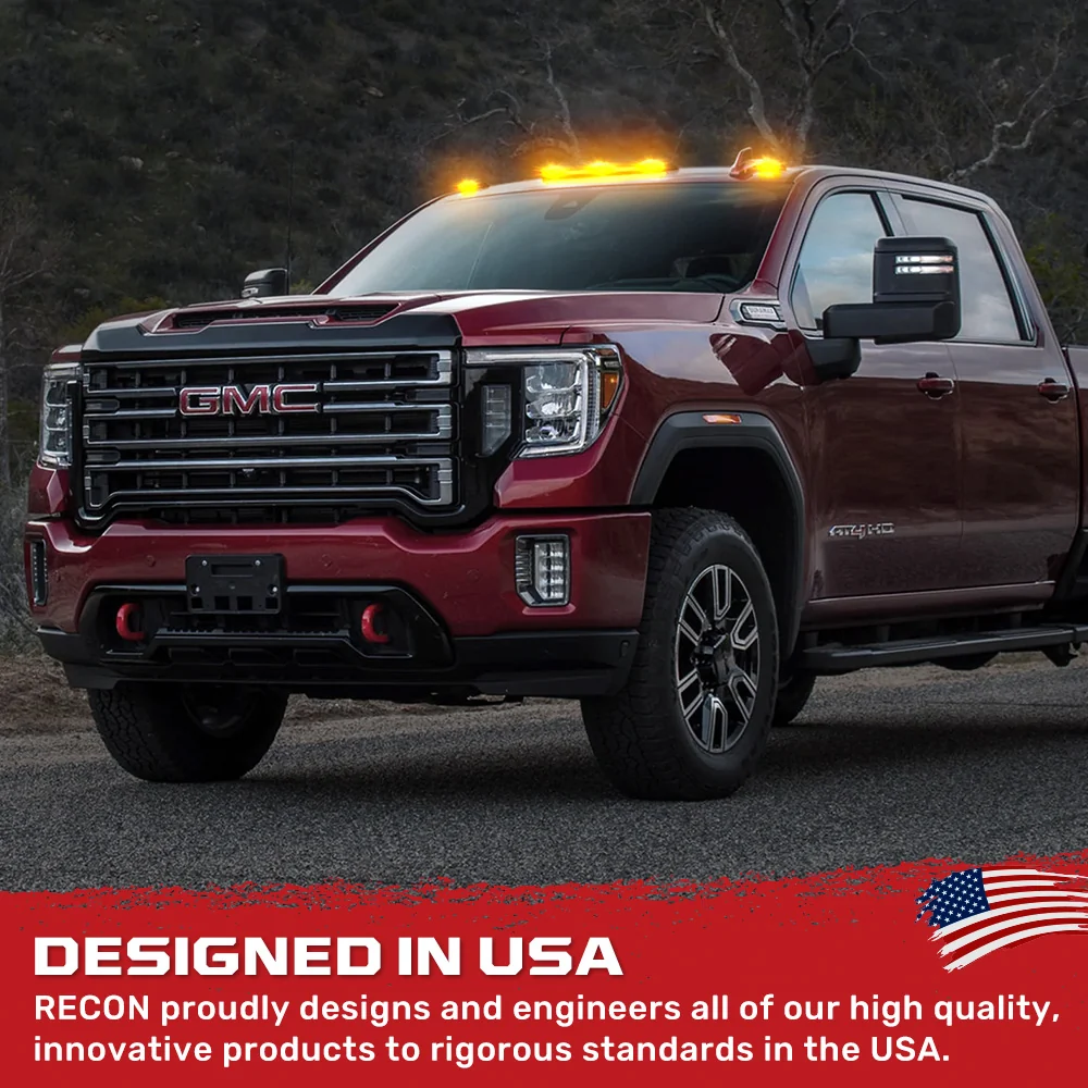 RECON - GMC & Chevy 20-25 (4th Gen) Heavy-Duty 3-Pc Cab Roof Light Set 2-Way Front & Rear Facing Ultra High-Power LED (ATTN: For models that DID NOT come with factory cab roof lights) - Multiple Options - Image 57