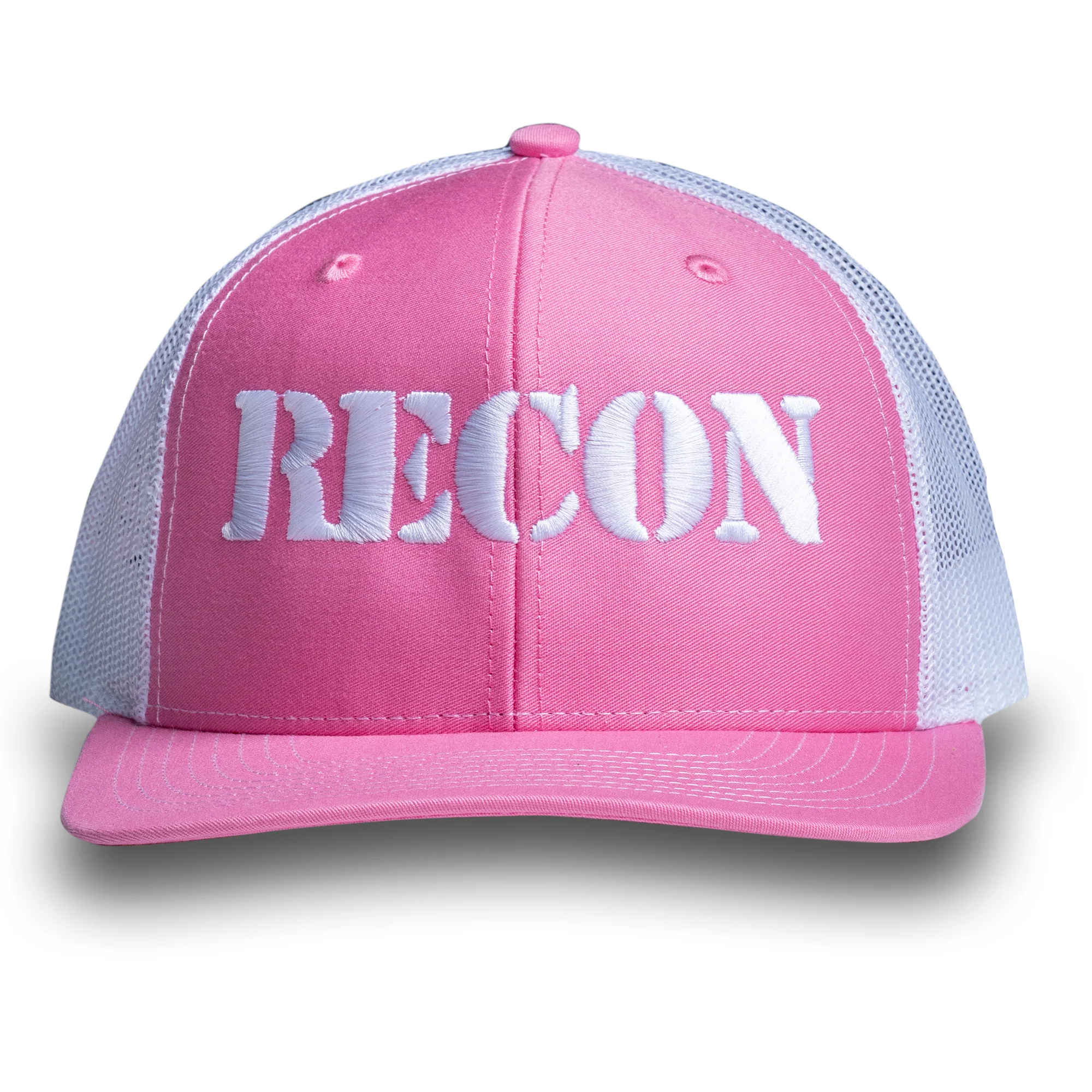 RECON Snapback Trucker Hat - Hot Pink / White