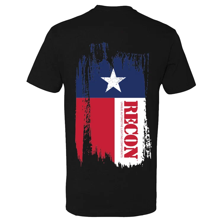 RECON Texas State Flag with Logo T-Shirt - Black