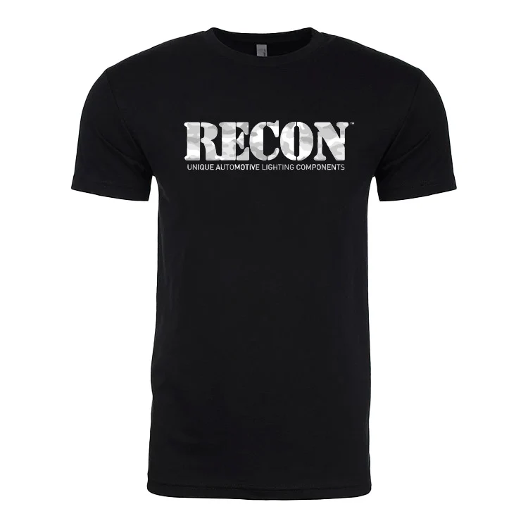 RECON White Camo Logo T-Shirt - Black