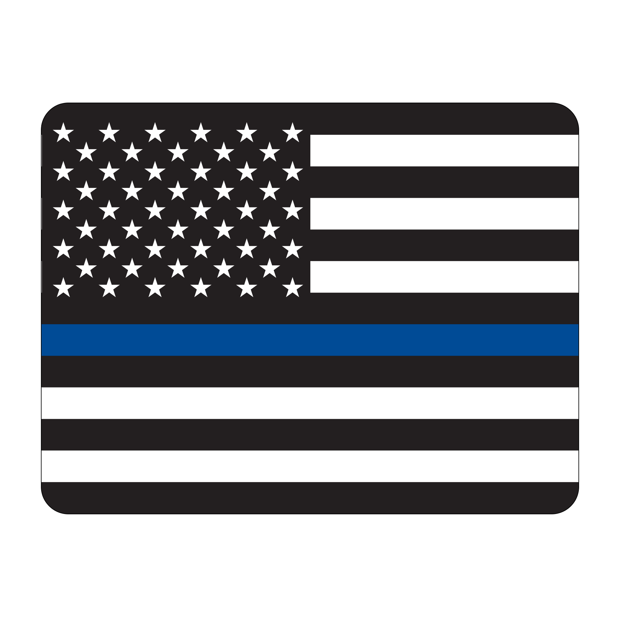 Roof Vinyl Wrap - USA Thin Blue Line Flag - Image 2
