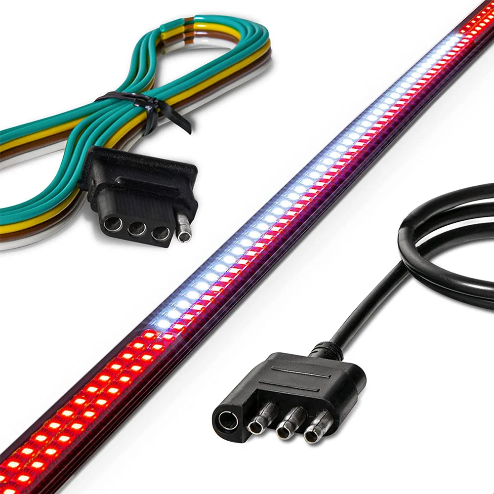 "Dual Row" Tailgate Bar High Power LED Red Scanning Turn Signals, Brake & White Reverse Lights - Multiple Sizes - Image 11