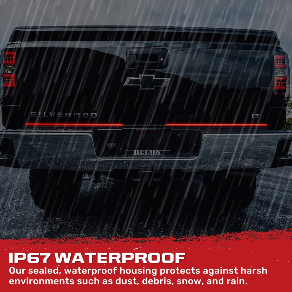 "Dual Row" Tailgate Bar High Power LED Red Scanning Turn Signals, Brake & White Reverse Lights - Multiple Sizes - Image 14