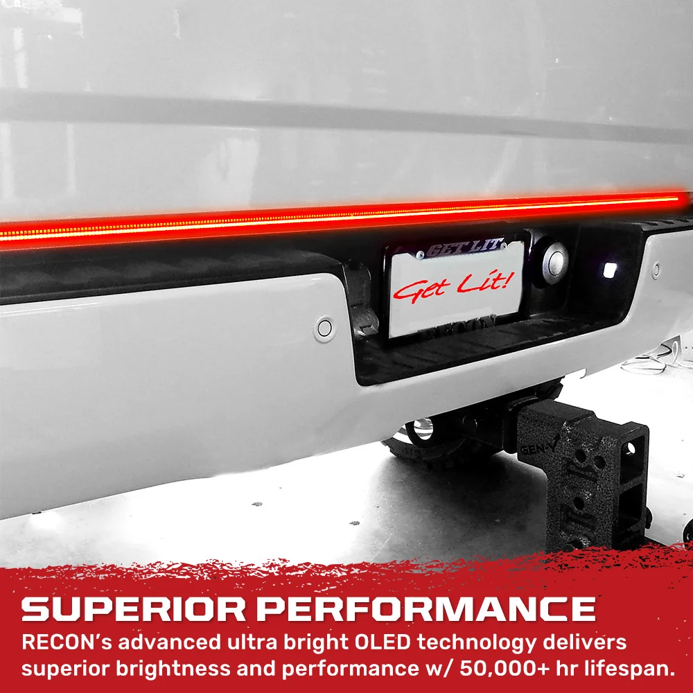 "Dual Row" Tailgate Bar High Power LED Red Scanning Turn Signals, Brake & White Reverse Lights - Multiple Sizes - Image 3