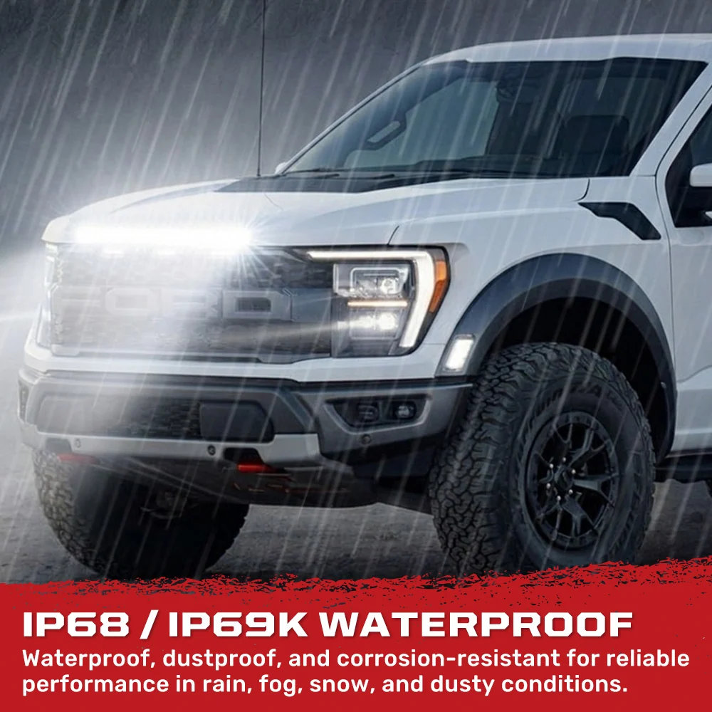 Universal 32" Heavy Duty Aluminum Ultra Bright 150W White Flood Spot Combo LED Light Bar - Image 6