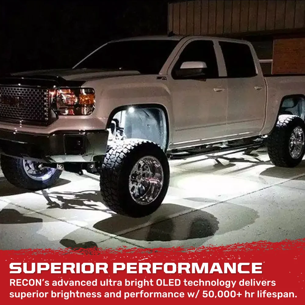 Universal 16-Pc Heavy Duty Aluminum Ultra Bright 6500K LED Underbody Rock Lights - White - Image 9