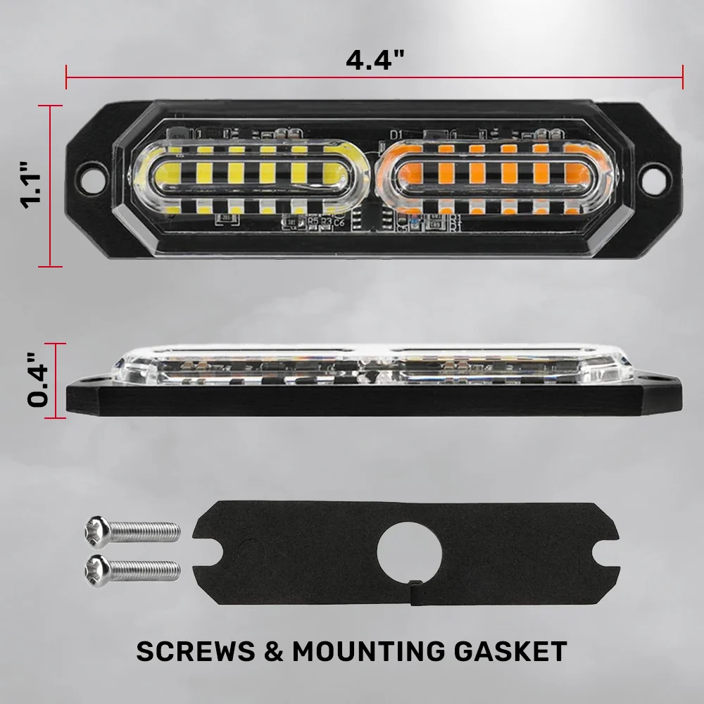 Universal 8-PC Ultra Slim Aluminum Surface Mounted 4.5" Emergency Ultra Bright LED Strobe w/ 17 Light Functions - Multiple Options - Image 13