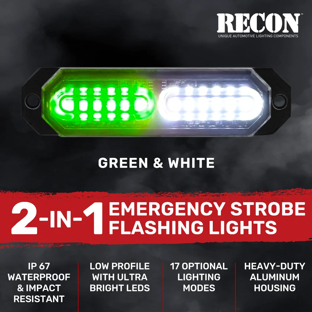 Universal 8-PC Ultra Slim Aluminum Surface Mounted 4.5" Emergency Ultra Bright LED Strobe w/ 17 Light Functions - Multiple Options - Image 24