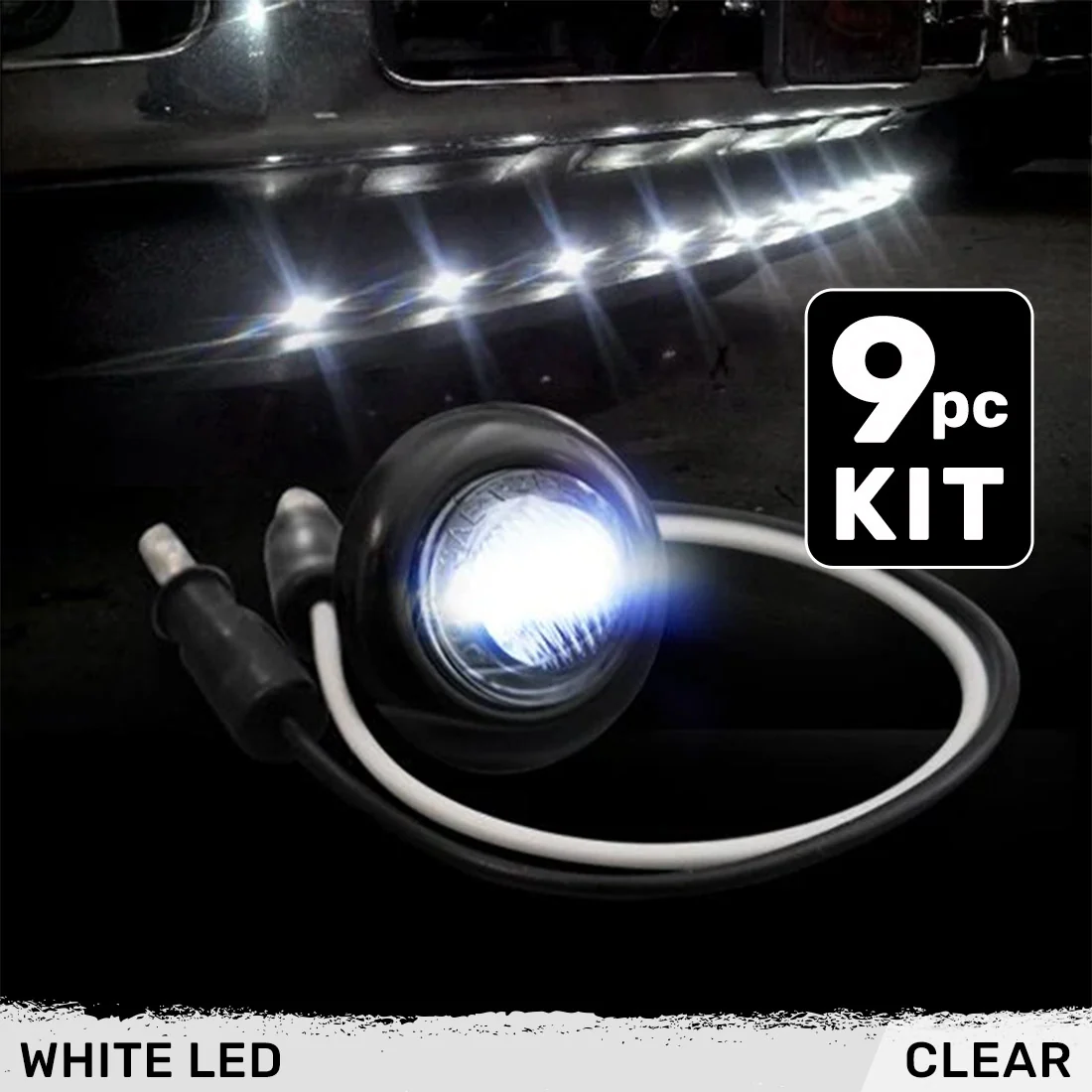Universal 9-Pc Front Lower Air Dam Ultra Bright LED Light Kit - Multiple Options - Image 34